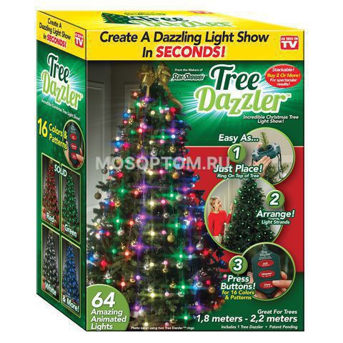 Гирлянда Tree Dazzler 64 шт - на новогоднюю елку оптом 